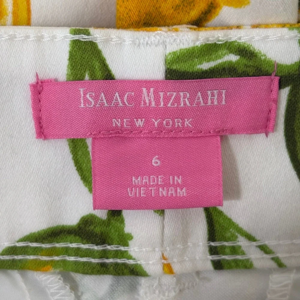 Isaac Mizrahi New York WomensTailored‎ Shorts 6 Lemon Lime Citrus Print Preppy